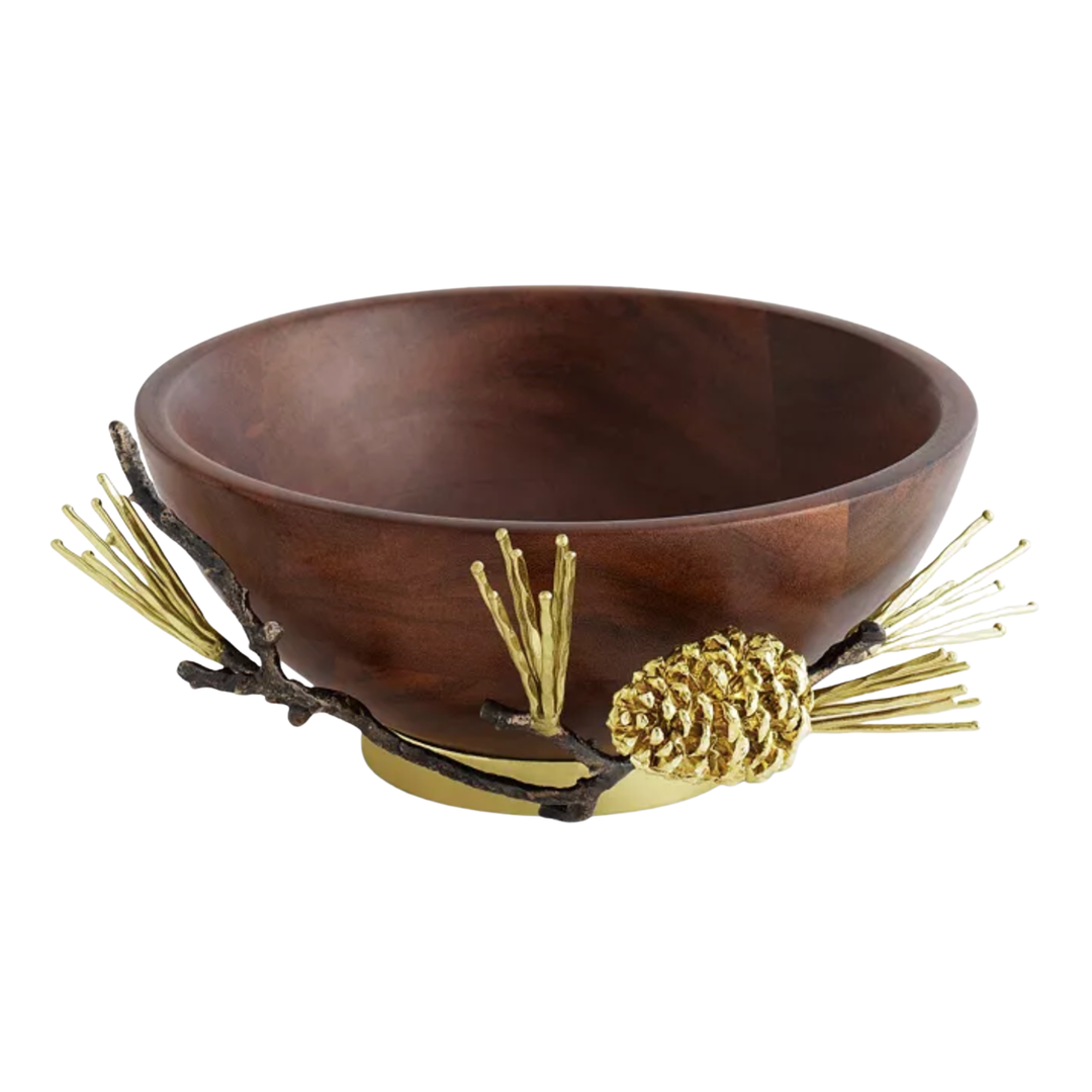 MICHAEL ARAM Pine Cone Small Wood Bowl