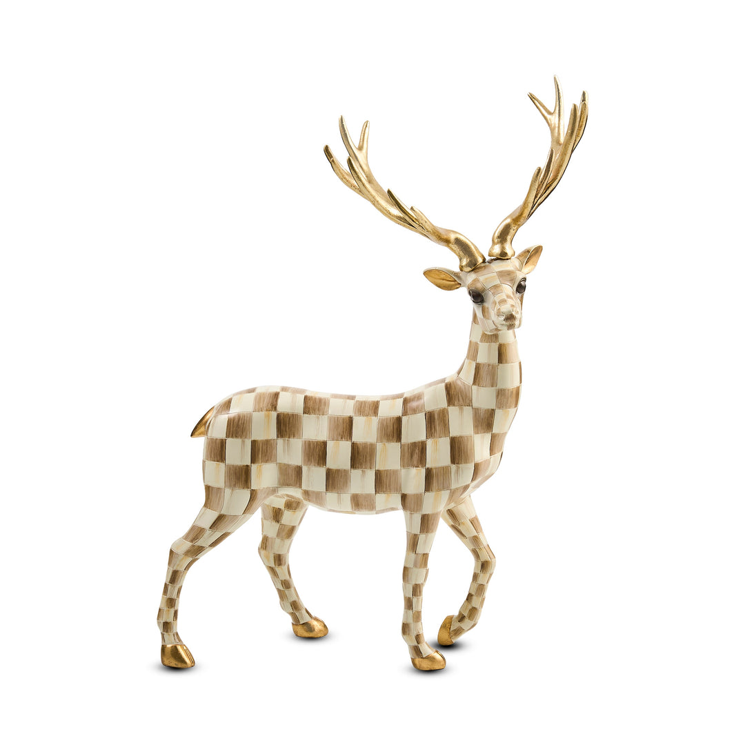 MACKENZIE CHILDS Mocha Check Standing Deer