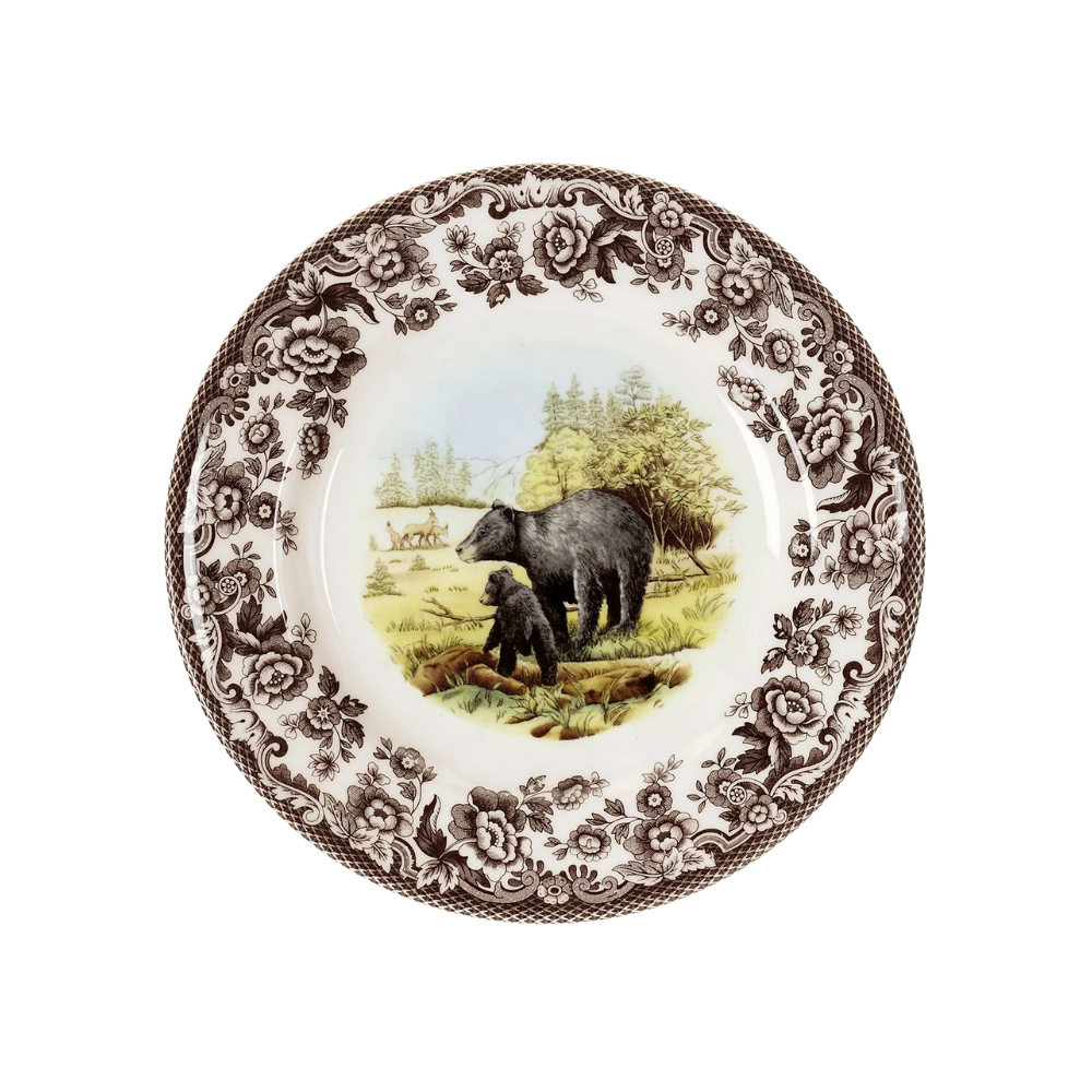 SPODE WOOLDLAND BLACK BEAR SALAD PLATE