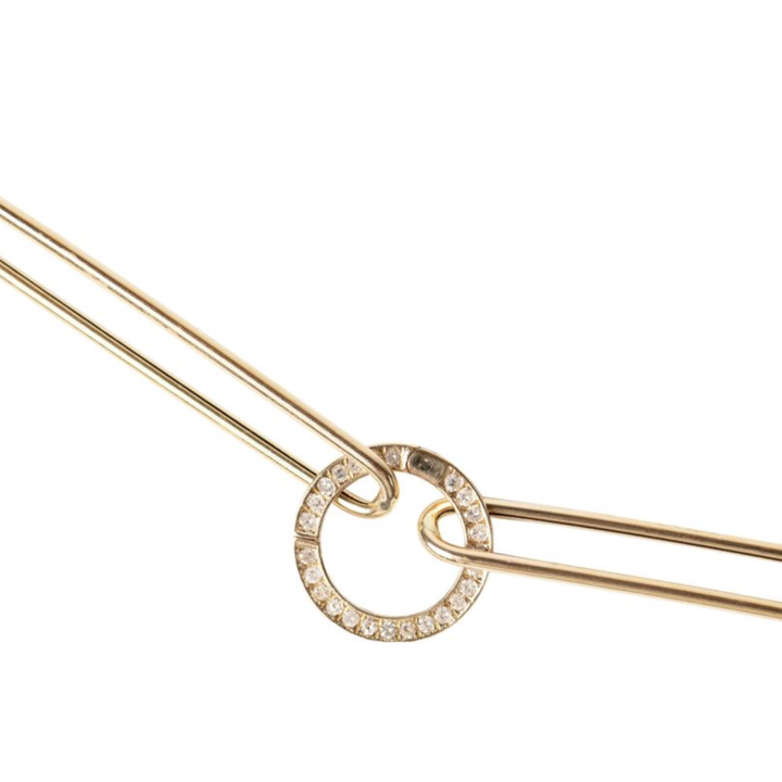 KELLY FLETCHER Elongated 18K Yellow Gold Paperclip Swivel Connector Necklace Default Title