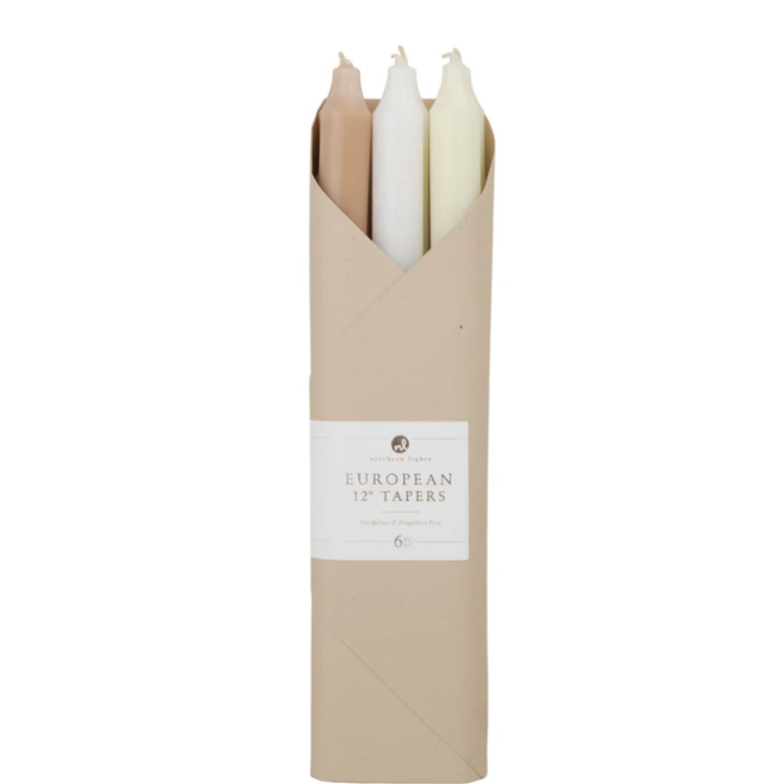 NORTHERN LIGHTS Linen Closet Taper Candles Set Of 6