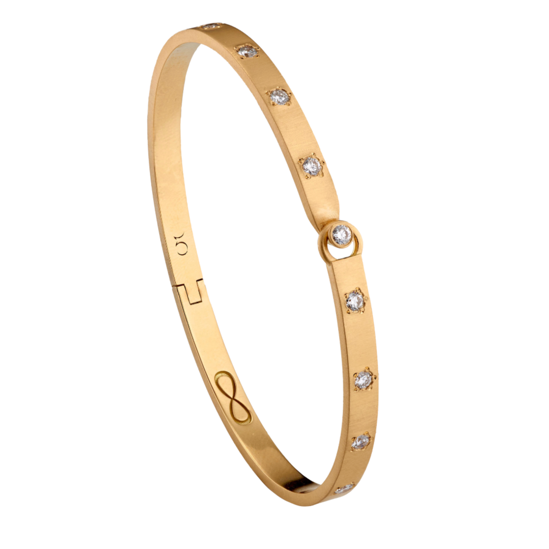 ELIZABETH MOORE 18K Yellow Gold Infinity Light Bangle Bracelet Default Title