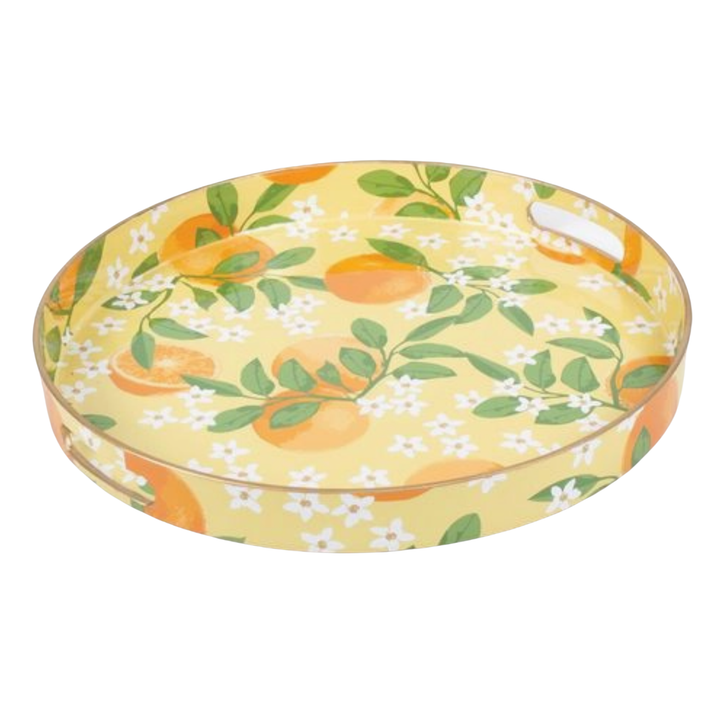8 OAK LANE Orange Grove Round Tray
