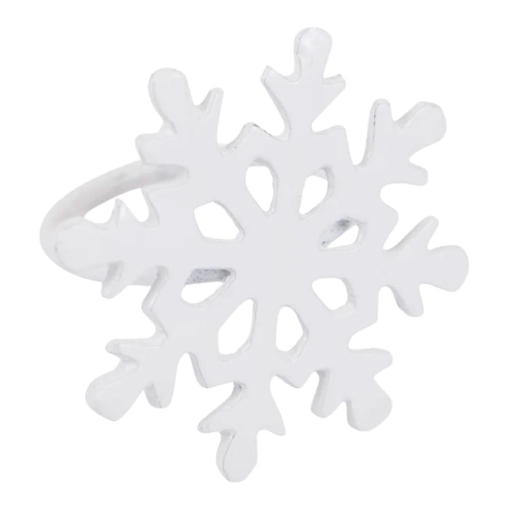 DESIGN IMPORTS White Snowflake Napkin Ring Default Title