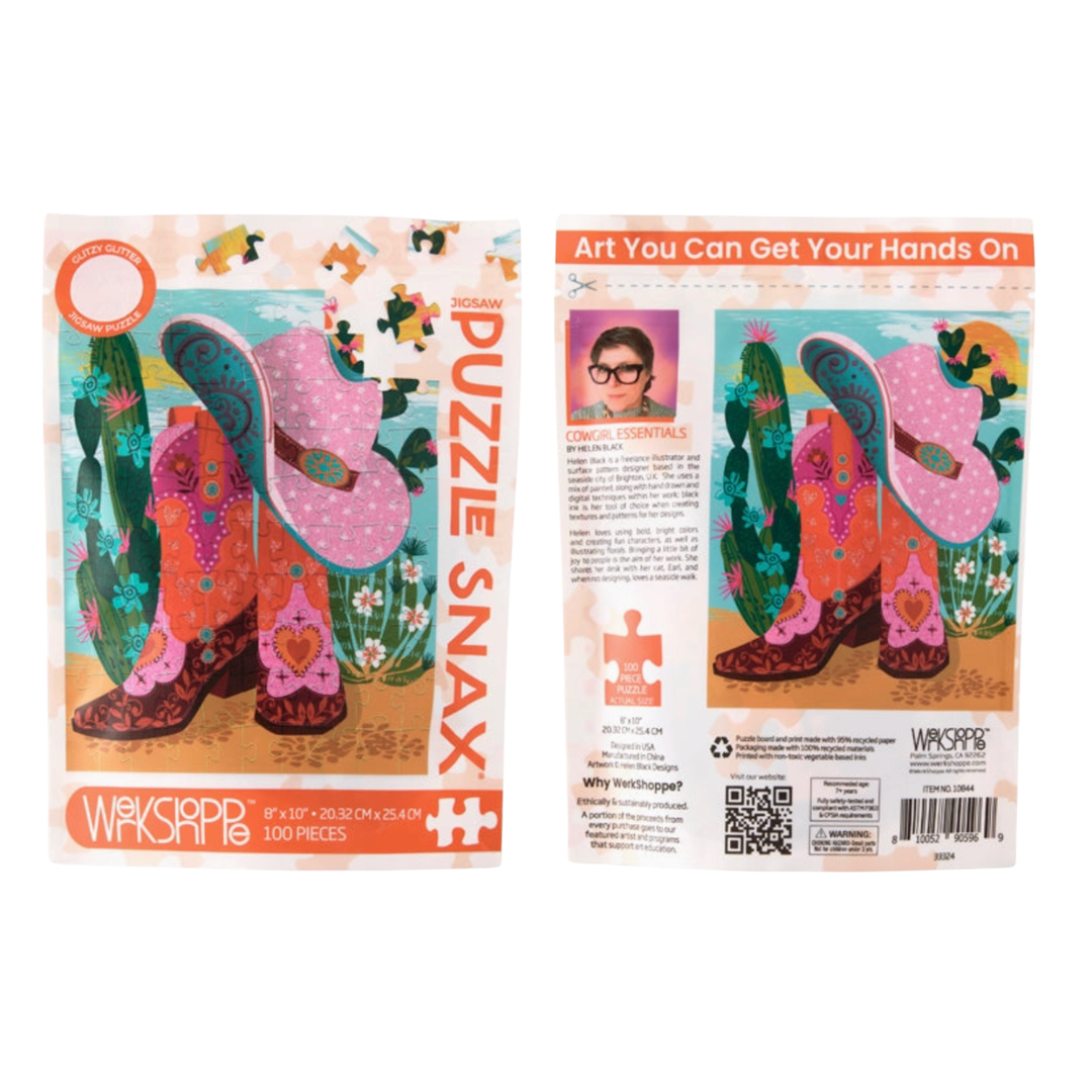 WERKSHOPPE Cowgirl Essentials 100 Piece Puzzle Snax