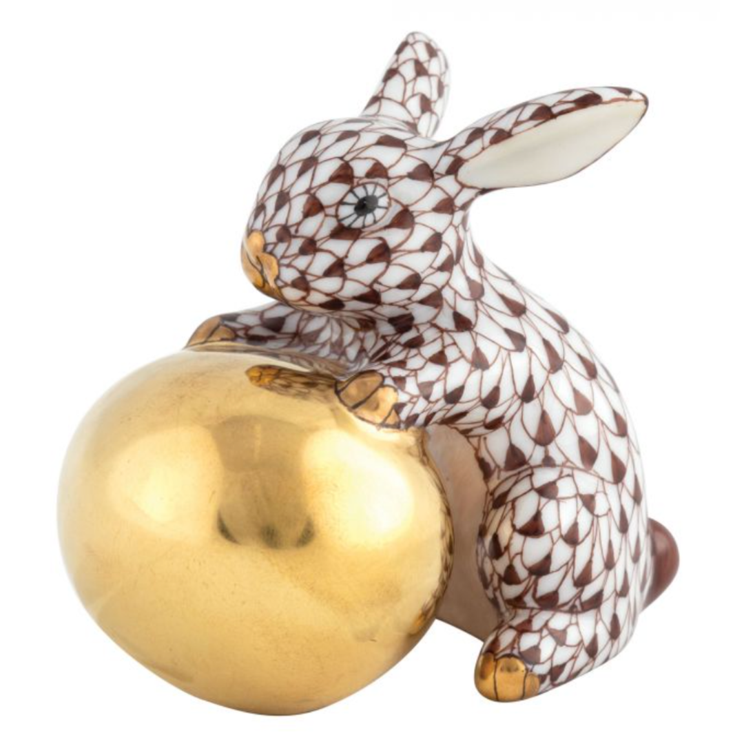 HEREND Bunny With Egg CHOCOLATE