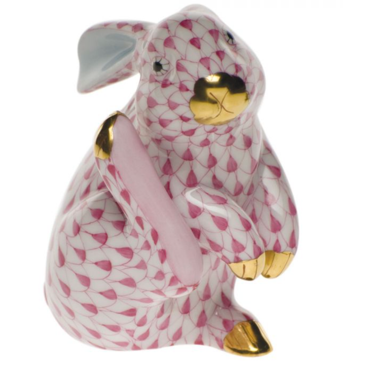 HEREND Scratching Bunny RASPBERRY