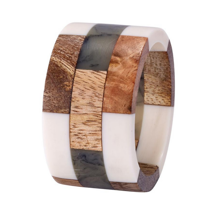 BODRUM PATCHED WOOD NAPKIN RING