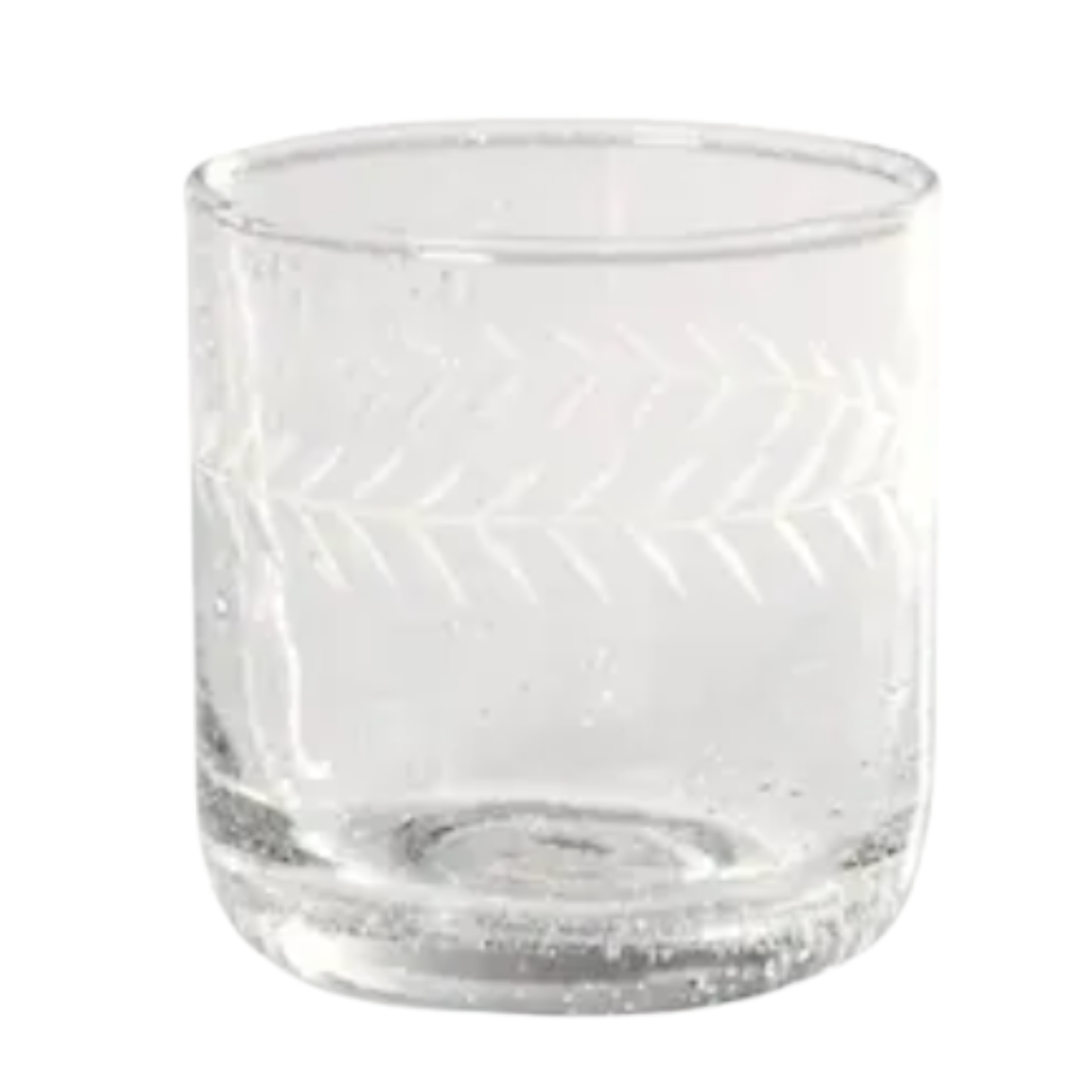 ZODAX Tuscan Handmade Etched Rock Glass