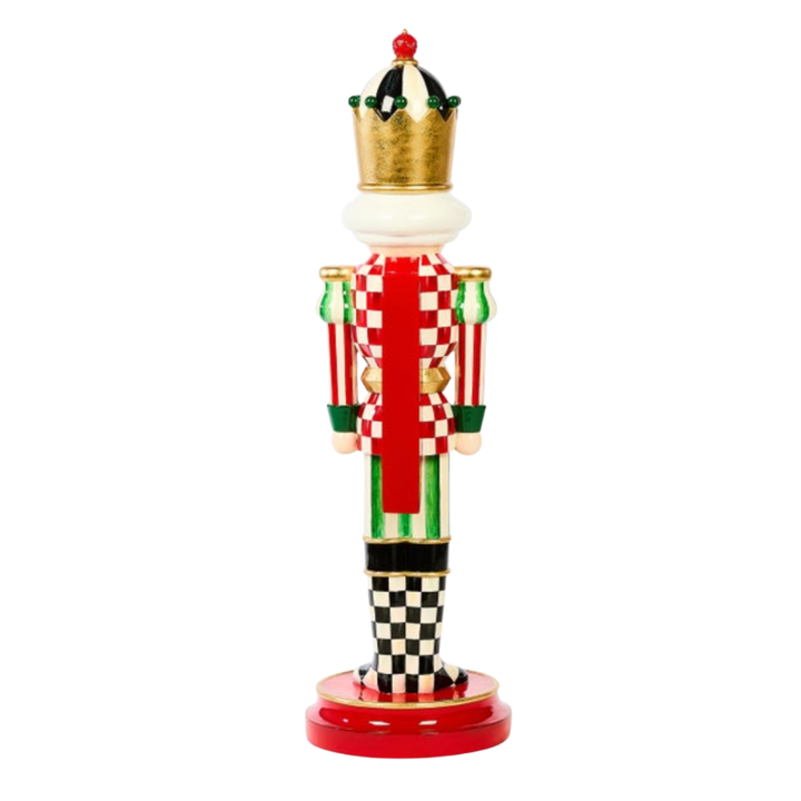 MACKENZIE CHILDS Check It Out Small Trophy Nutcracker