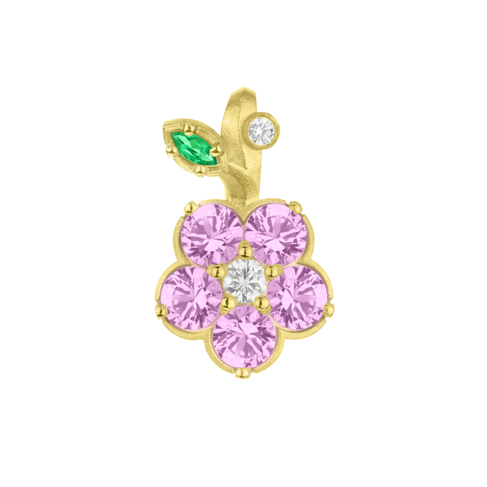 PAUL MORELLI YELLOW GOLD WILD CHILD PINK SAPPHIRE CHARM