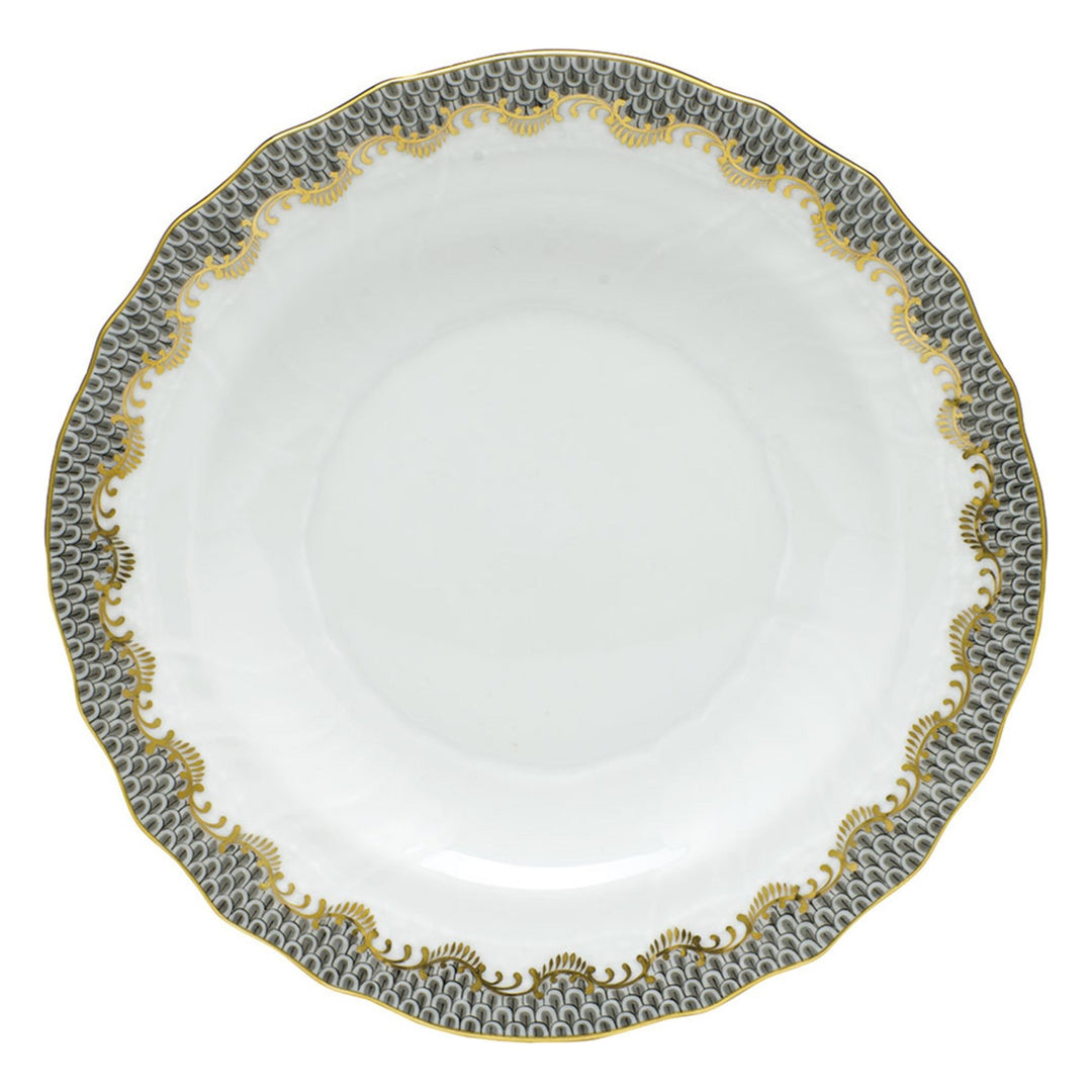 HEREND Fish Scale Gray Dinner Plate