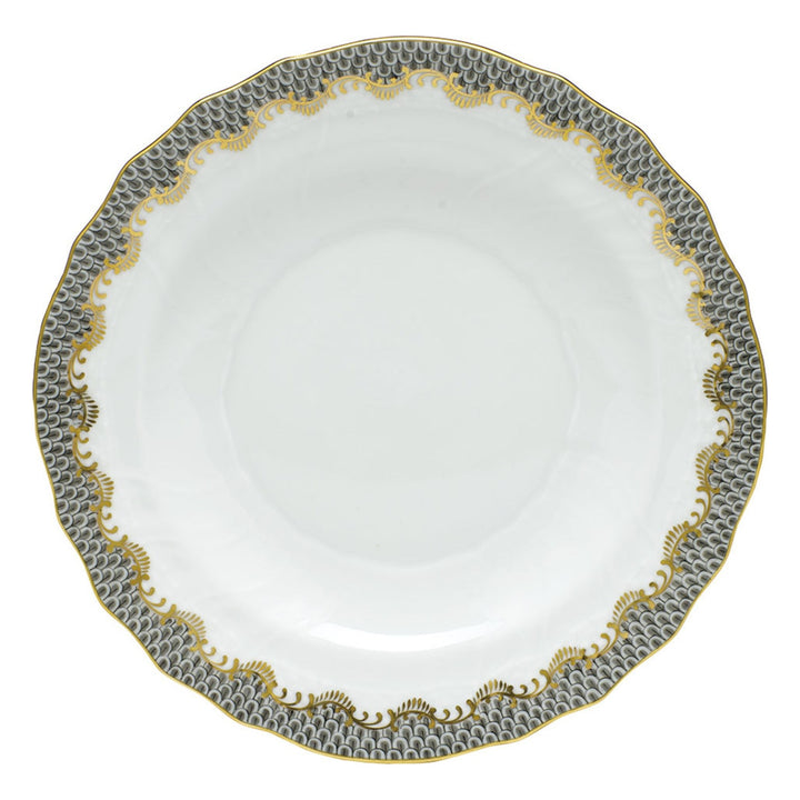 HEREND Fish Scale Gray Dinner Plate