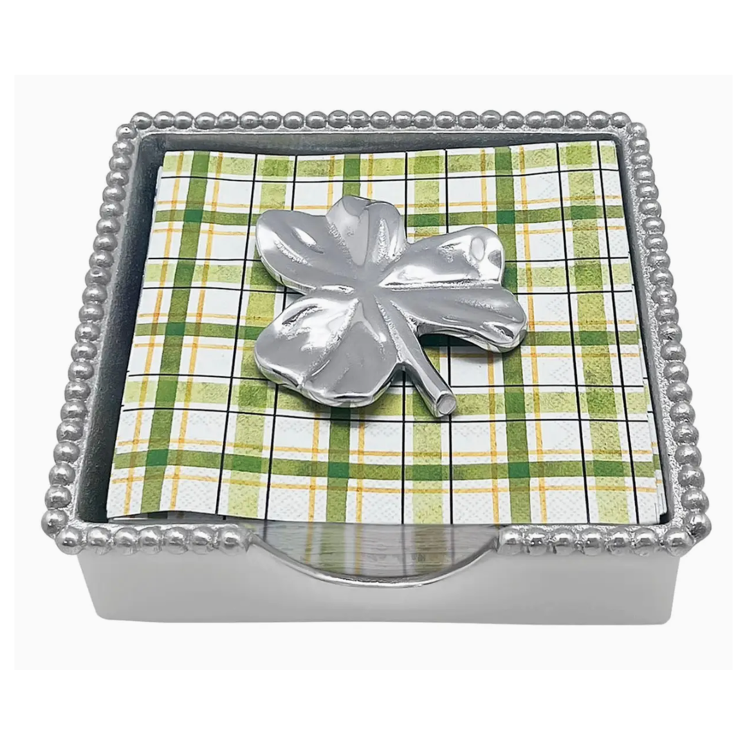 MARIPOSA Shamrock Beaded Box With Napkins