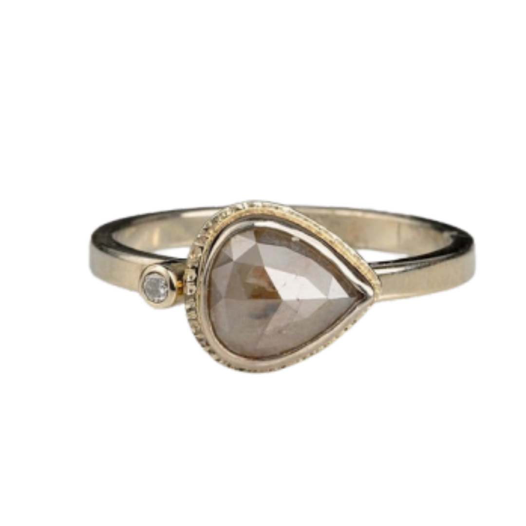 ARI O Pear Shaped Diamond In White Gold Ring Default Title