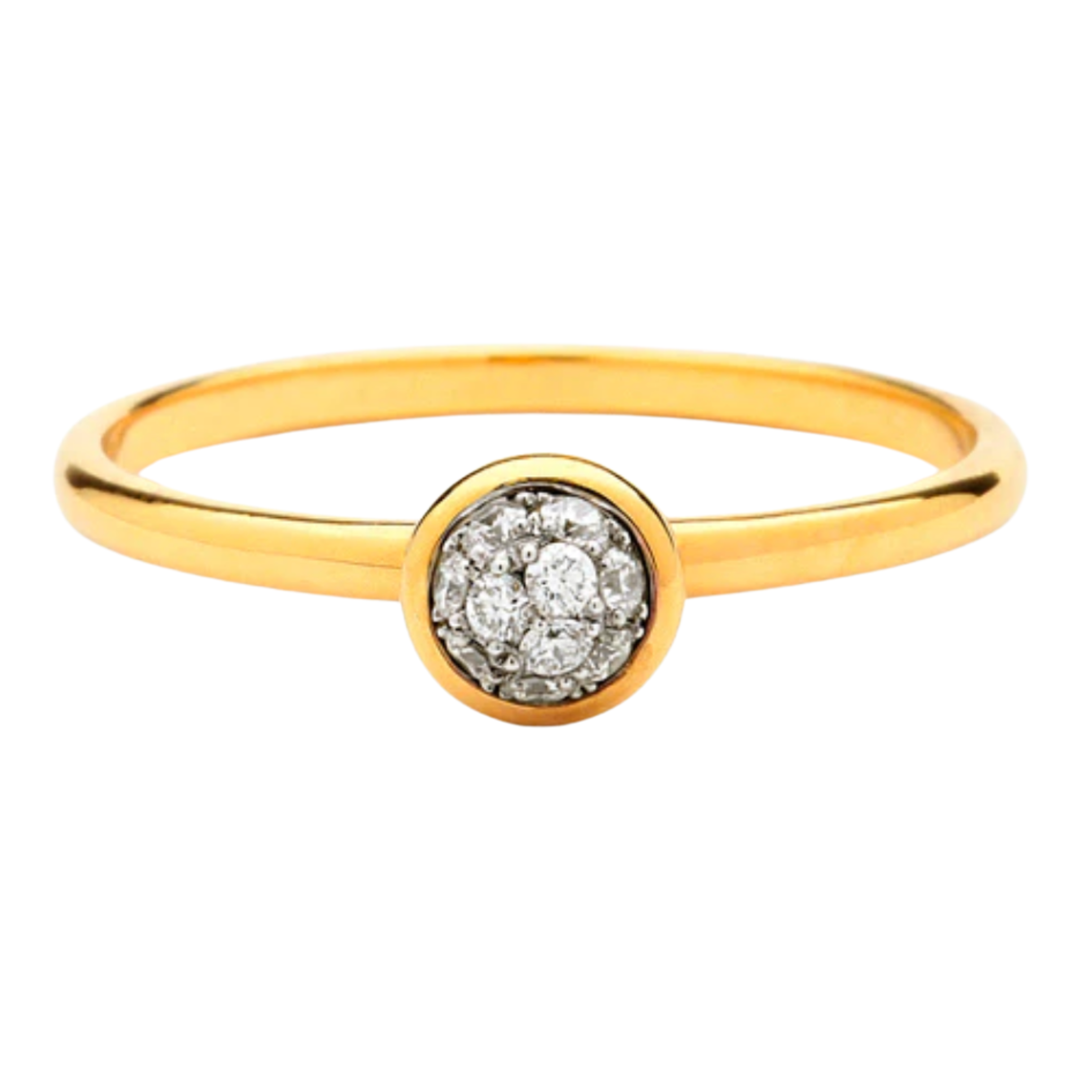 SYNA 18K Yellow Gold Stackable Bauble Dimond Ring Default Title