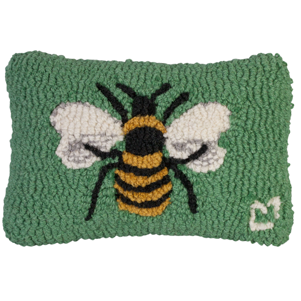 CHANDLER 4 CORNERS Honey Bee Hand Hooked Wool Pillow Default Title