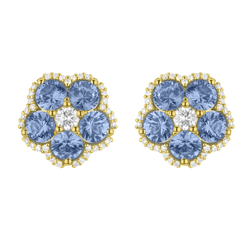 PAUL MORELLI Wild Child Blue Sapphire Wild Yellow Gold Stud Earrings Default Title