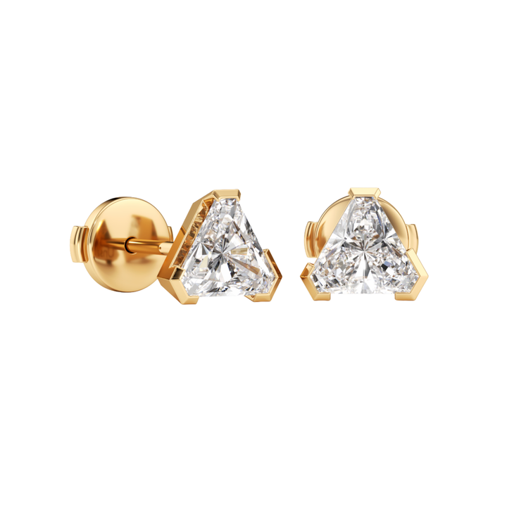 UNSAID Meta 18K Yellow Gold Stud Earrings With Diamonds Default Title
