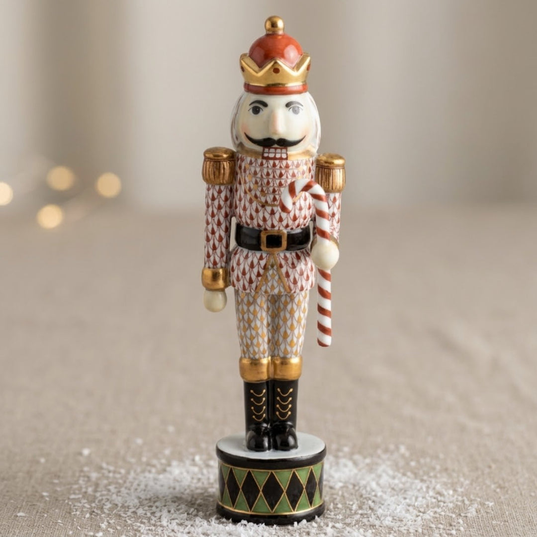 HEREND Nutcracker with Candy Cane in Multicolor