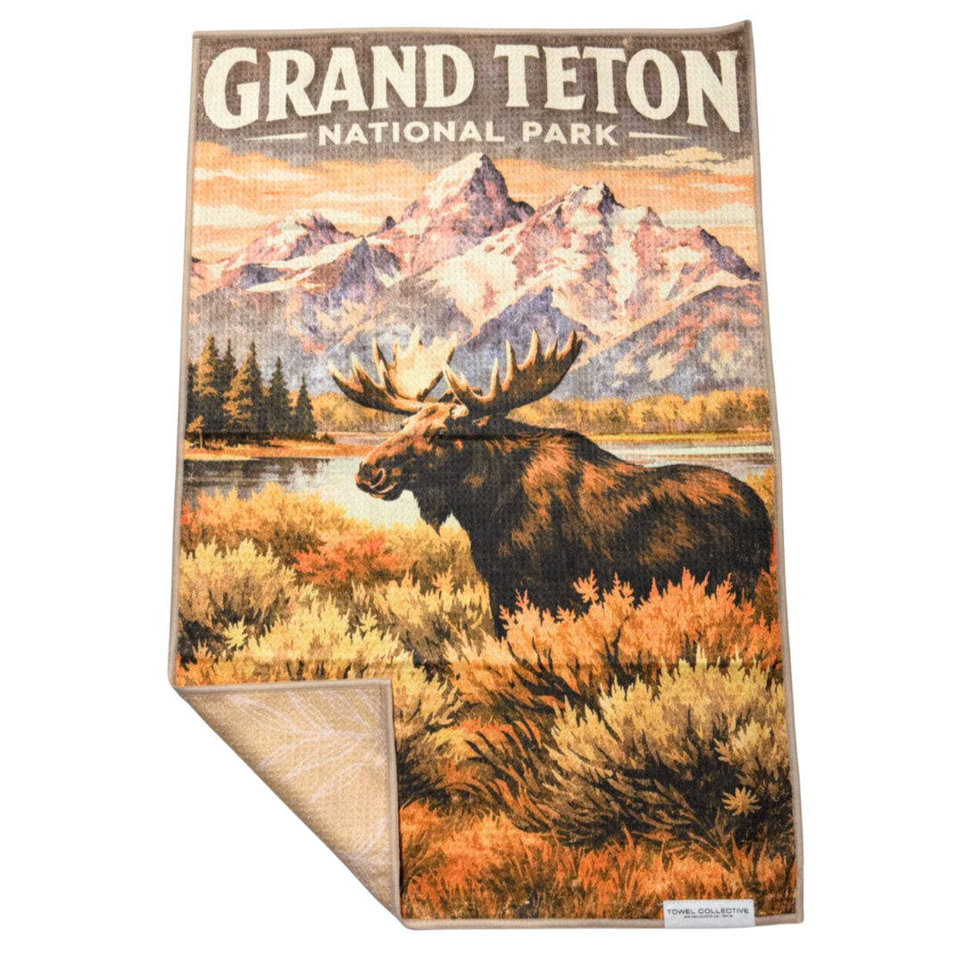TOWEL COLLECTIVE On Moose Time Waffle Weave Kitchen Towel Default Title