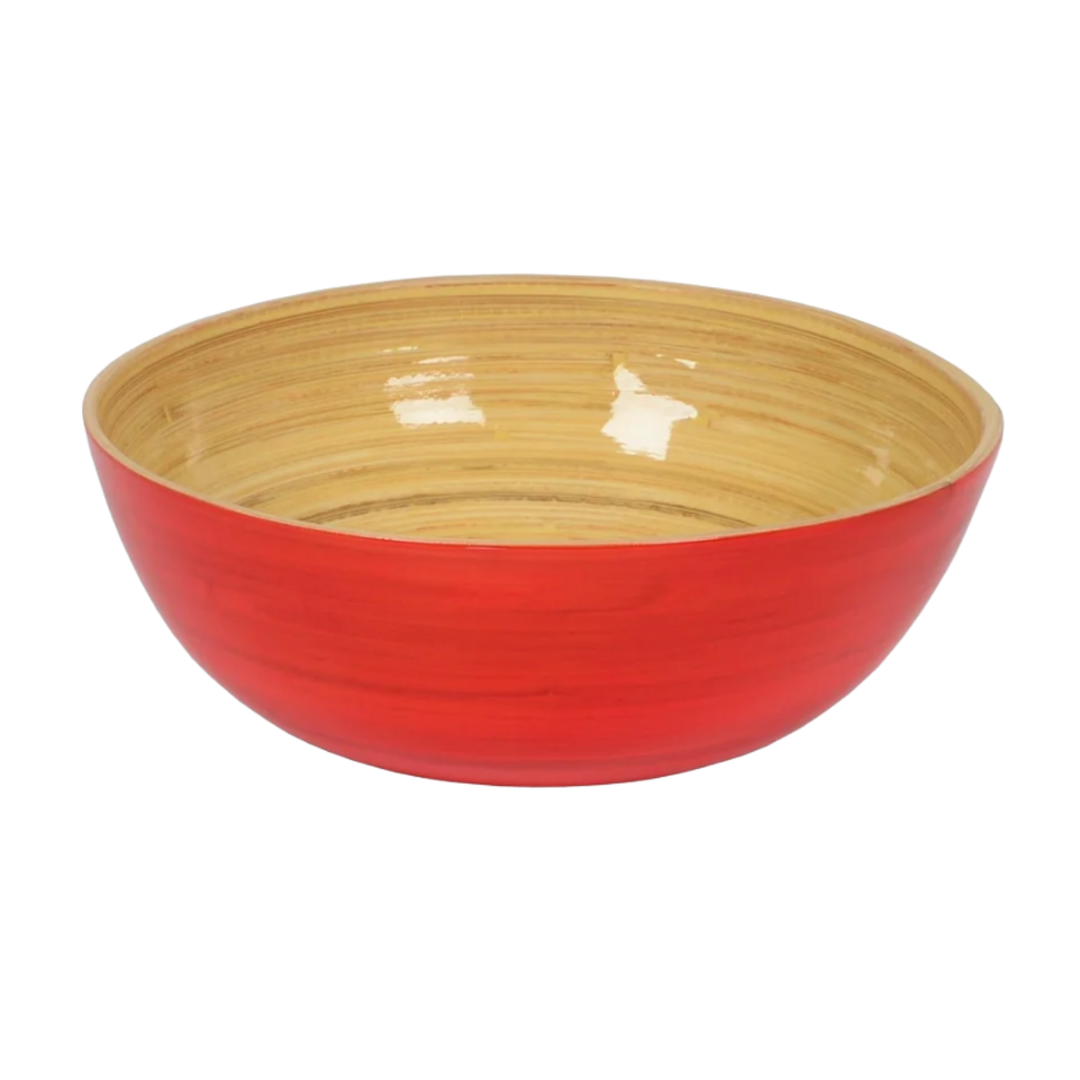 ALBERT L. Orange Bamboo Salad Bowl Default Title