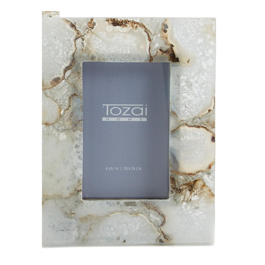 TWO'S COMPANY Natural Agate Photo Frame 4x6