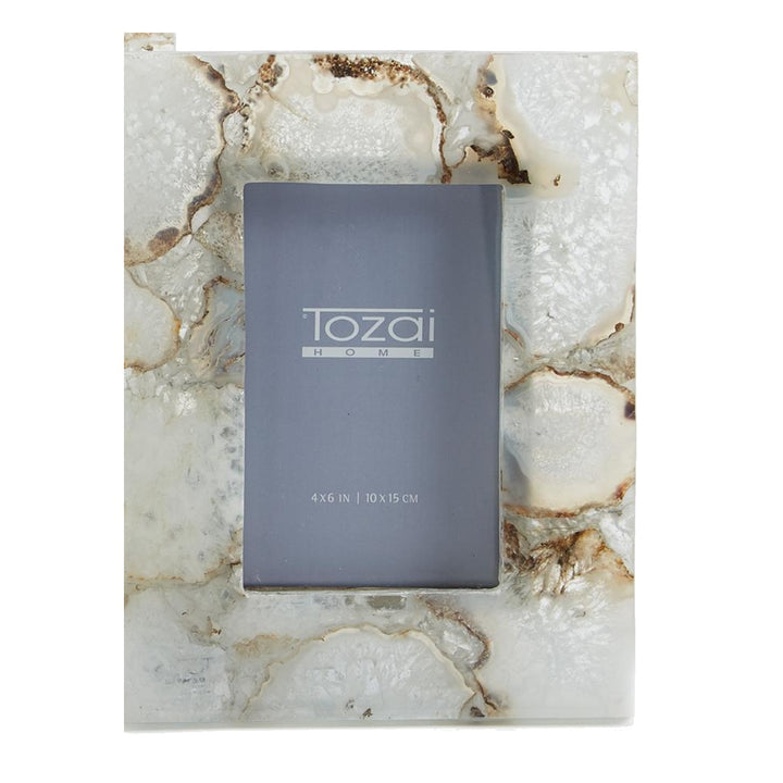 TWO'S COMPANY Natural Agate Photo Frame 4x6