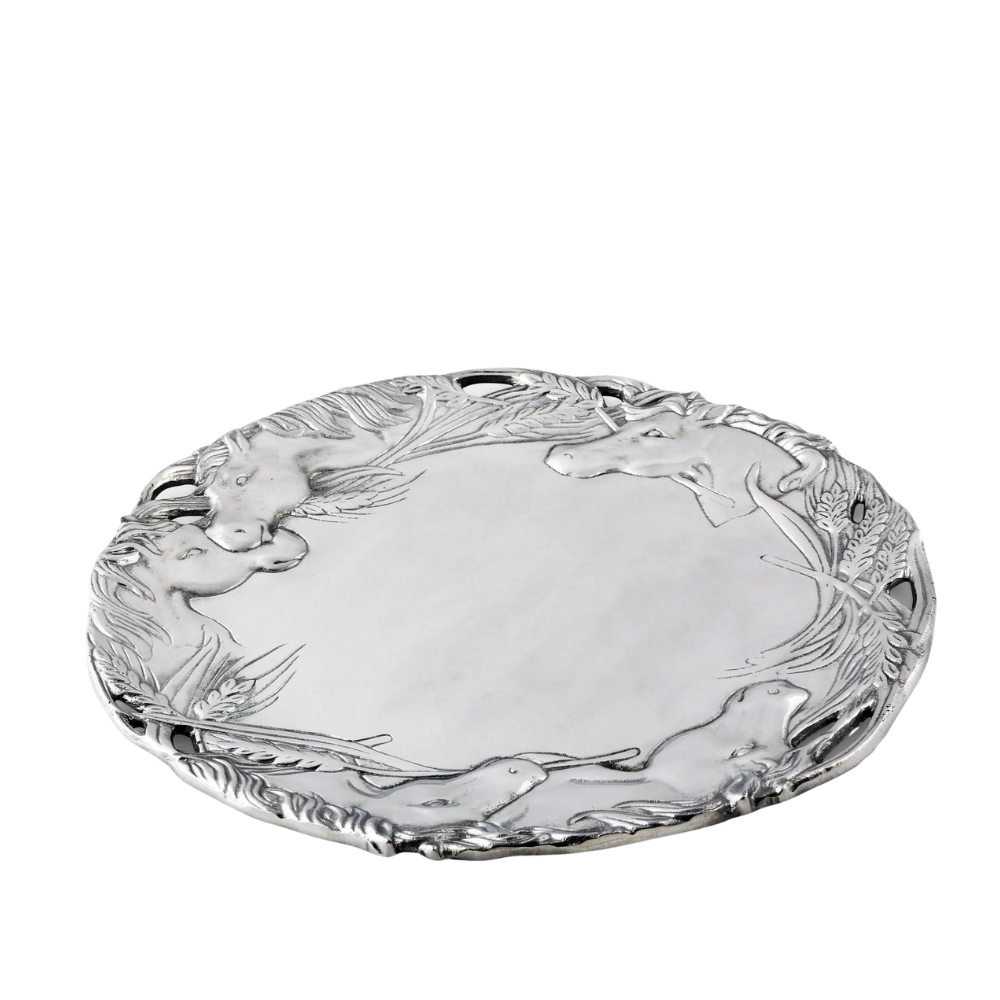 ARTHUR COURT HORSE ROUND TRAY