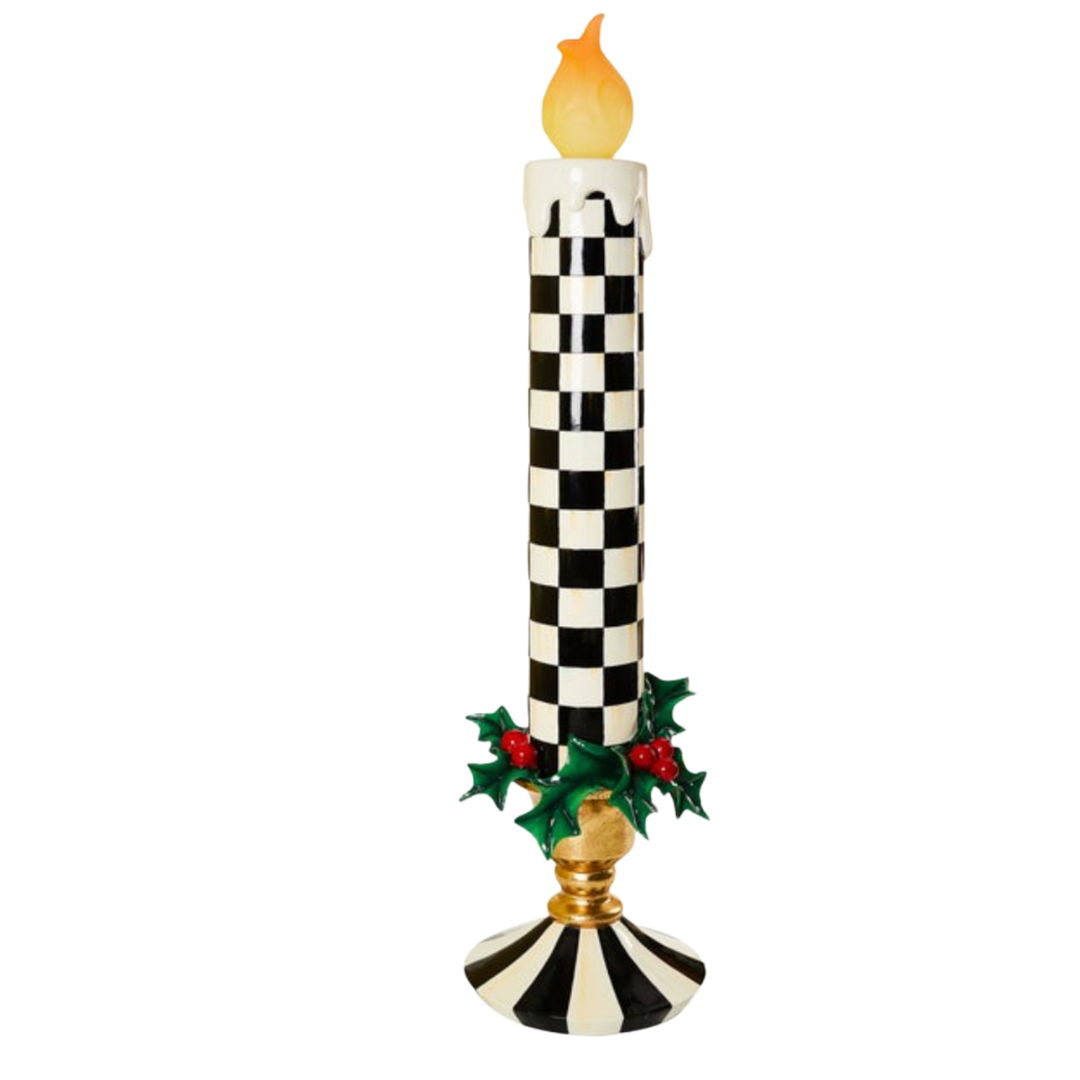 MACKENZIE CHILDS Courtly Illuminated Large Trophy Flameless Candle