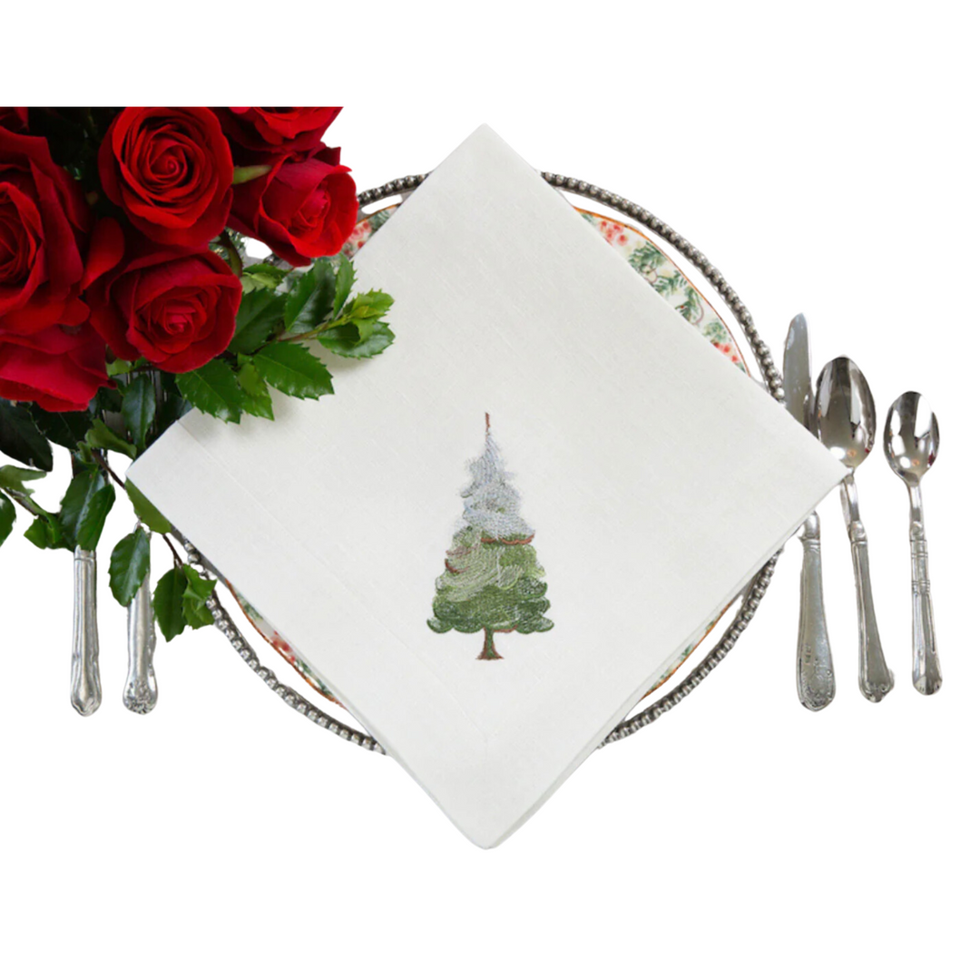 ARTE ITALICA Snowy Pine Linen Napkin Default Title