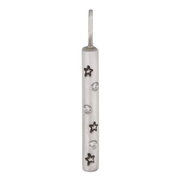 HEATHER B. MOORE STERLING SILVER DIAMOND STARS ROUND BAR