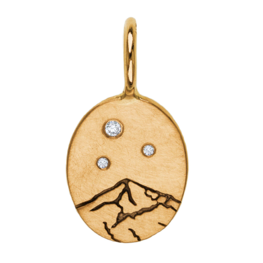 HEATHER B. MOORE 14K YELLOW GOLD MINI LONE MOUNTAIN CHARM