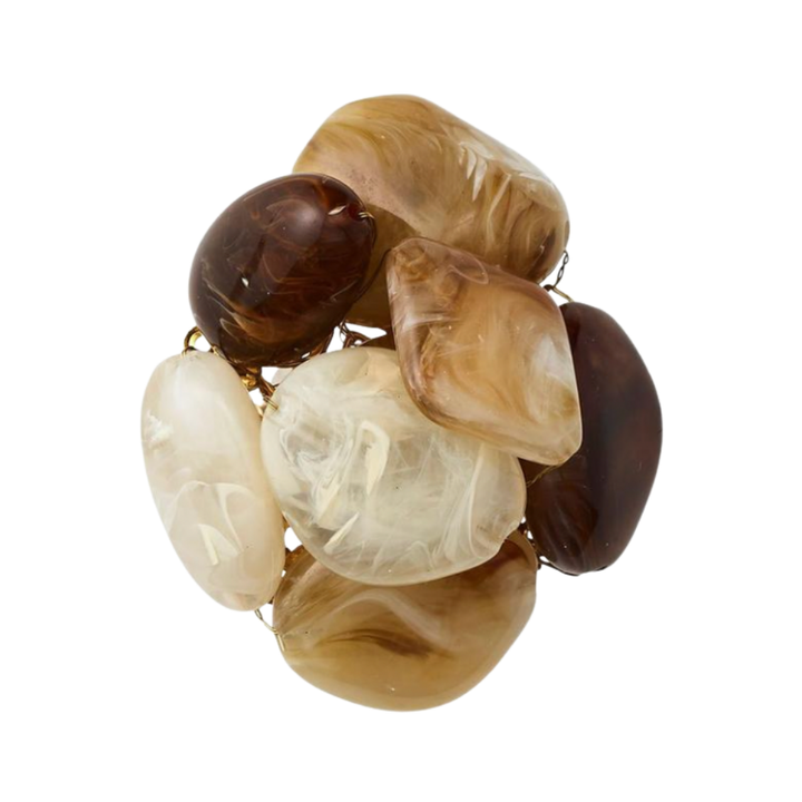 KIM SEYBERT SEASTONE NAPKIN RING - BEIGE