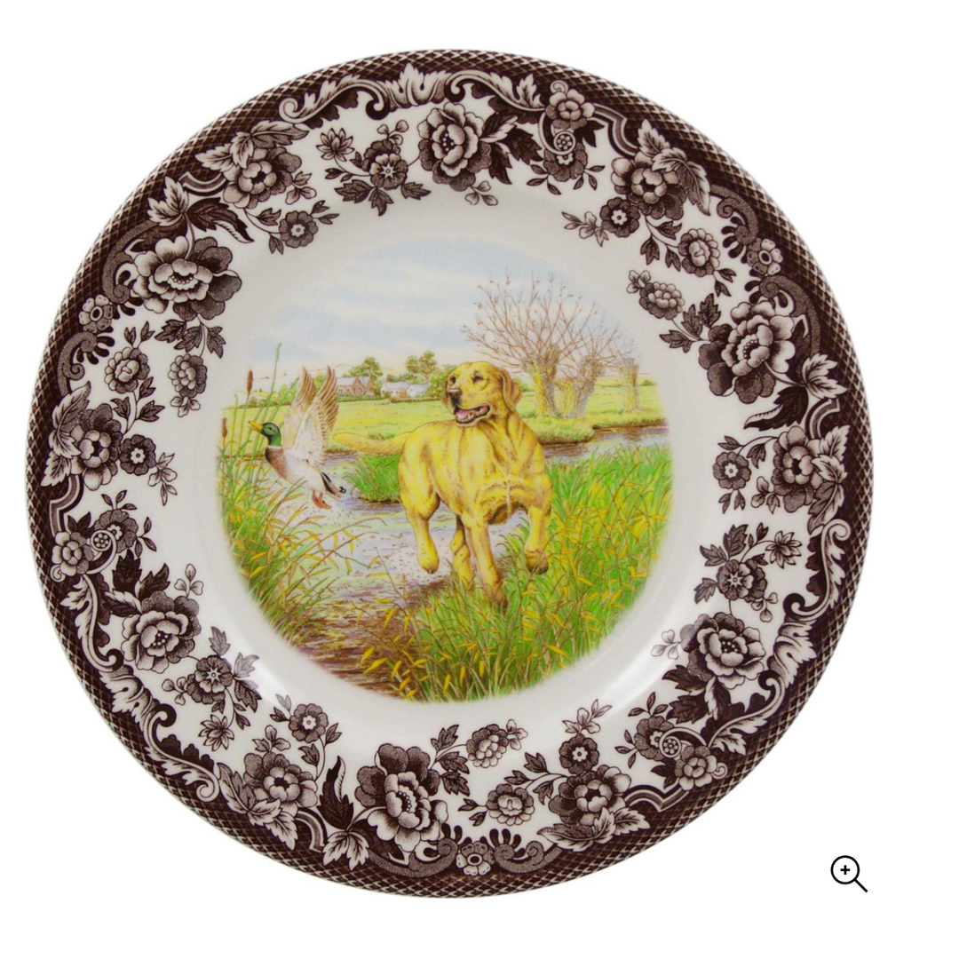 SPODE Woodland Yellow Lab Salad Plate Default Title