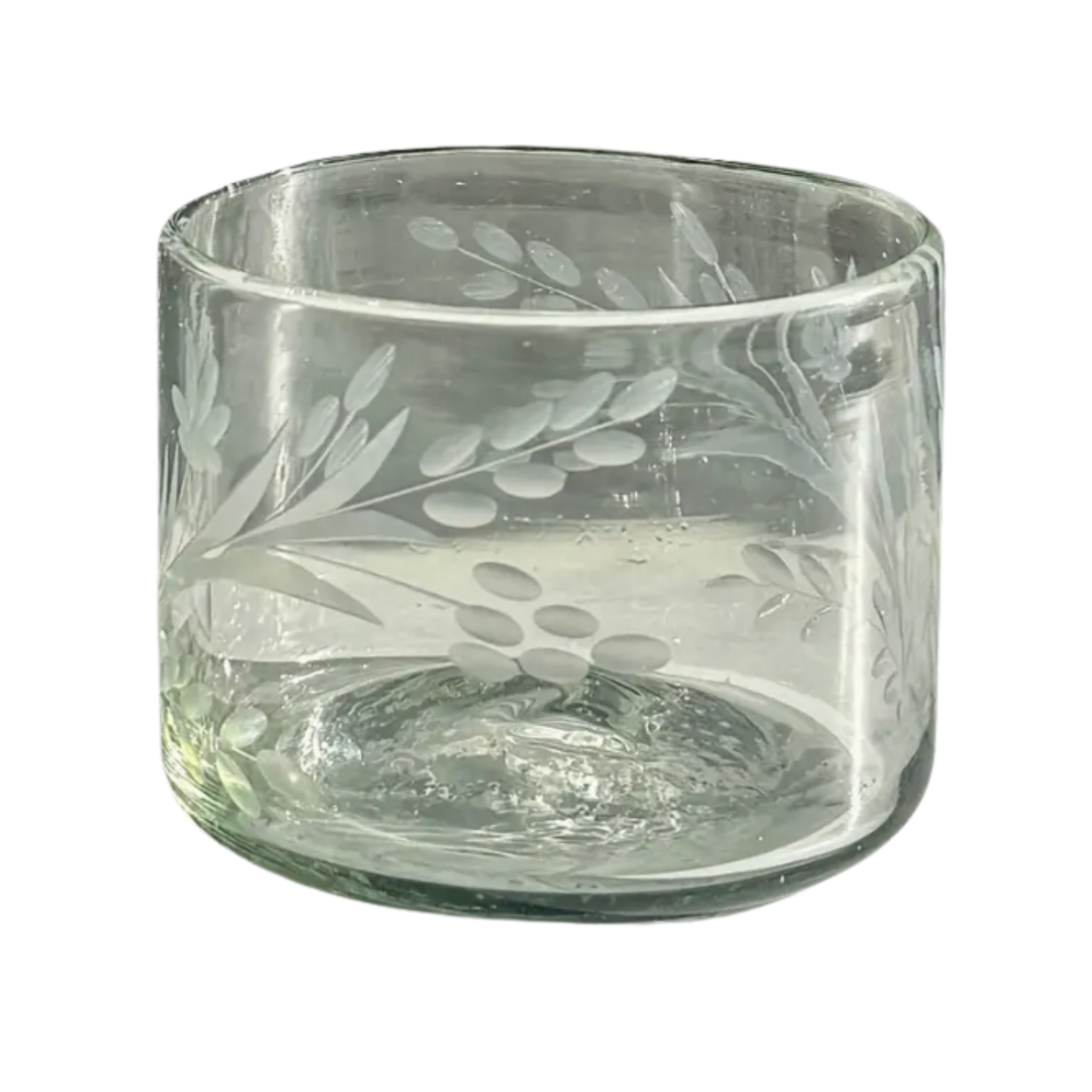 VILLA LUA HOME VILLA LUA HOME HAND ETCHED SHORT GLASS Default Title