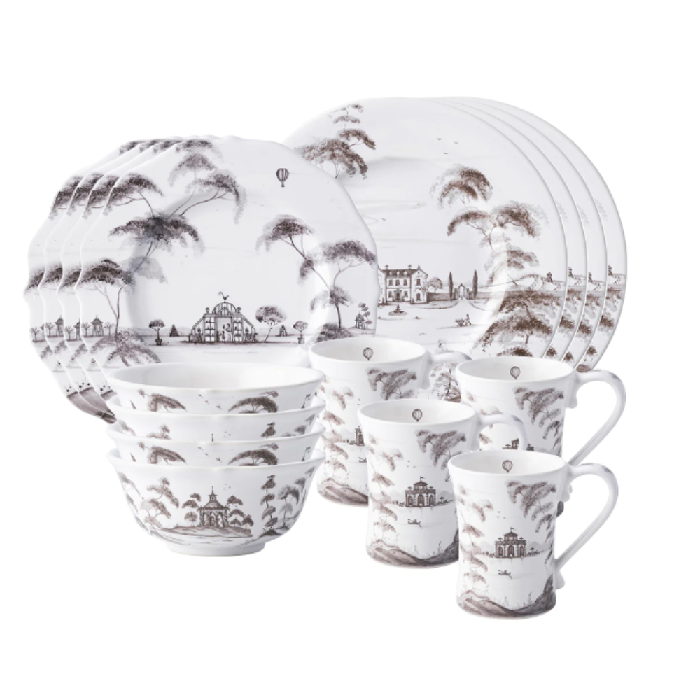 JULISKA COUNTRY ESTATE 16PC PLACE SETTING - FLINT GREY (ONLINE ONLY)