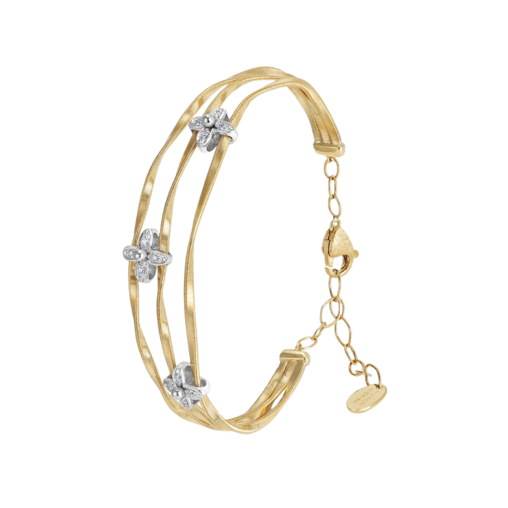 MARCO BICEGO 18K YELLOW AND WHITE GOLD MARRAKECH ONDE BRACELET