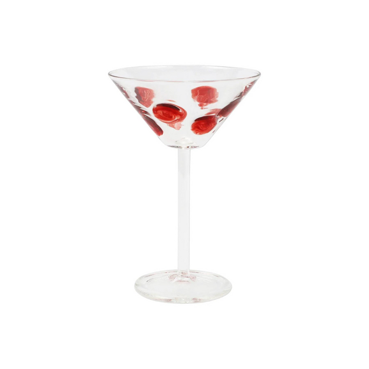 VIETRI DROP MARTINI GLASS - RED