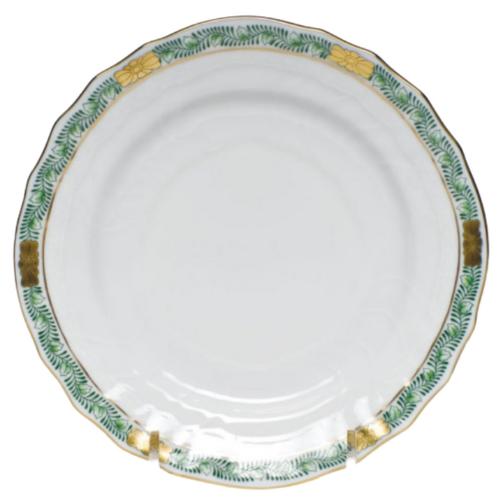 HEREND Chinese Garland Green Bread And Butter PlateHINESE GARLAND GREEN BREAD AND BUTTER PLATE