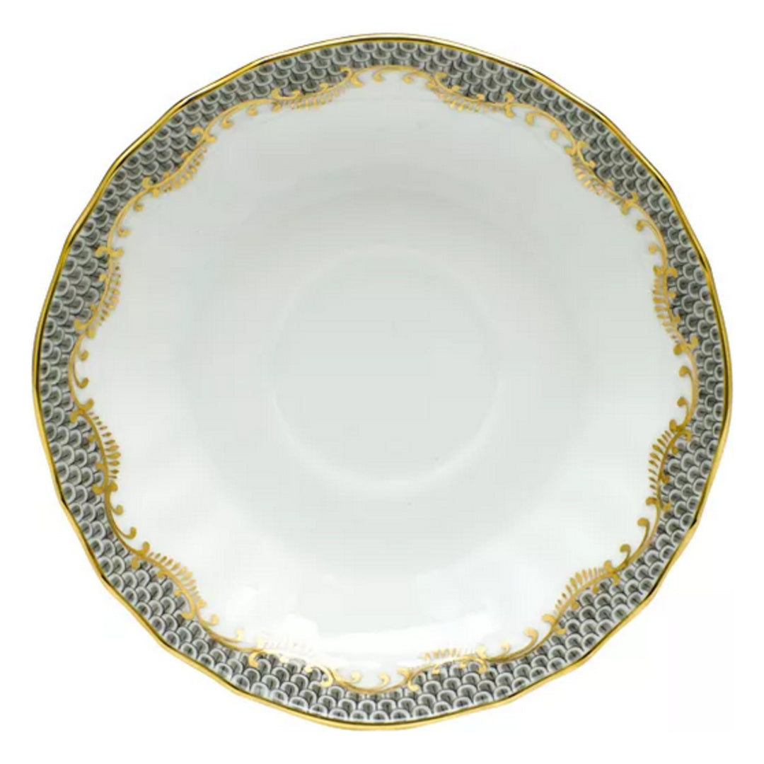 HEREND Fish Scale Gray Canton Saucer