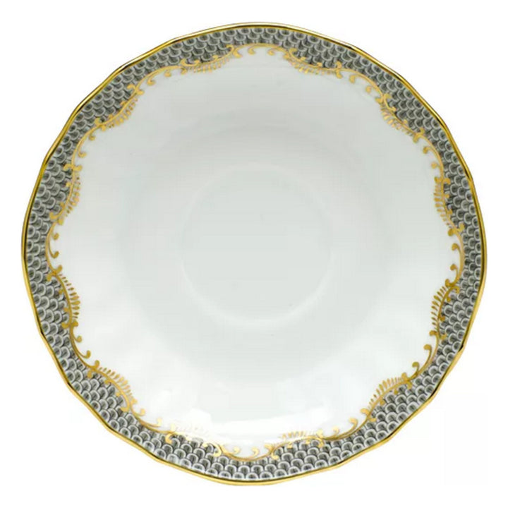 HEREND Fish Scale Gray Canton Saucer