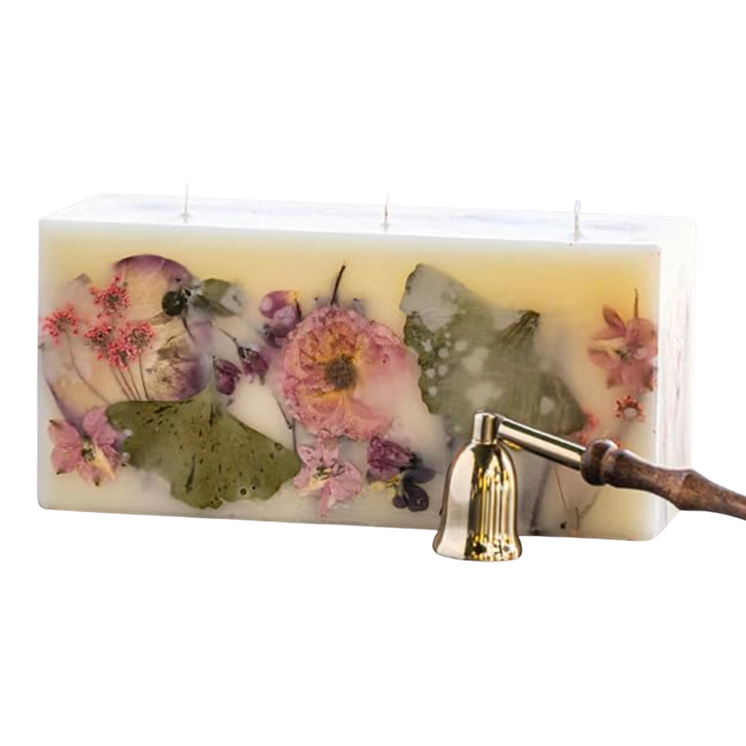 ROSY RINGS Blushing Rosewood Brick Botanical Candle Default Title