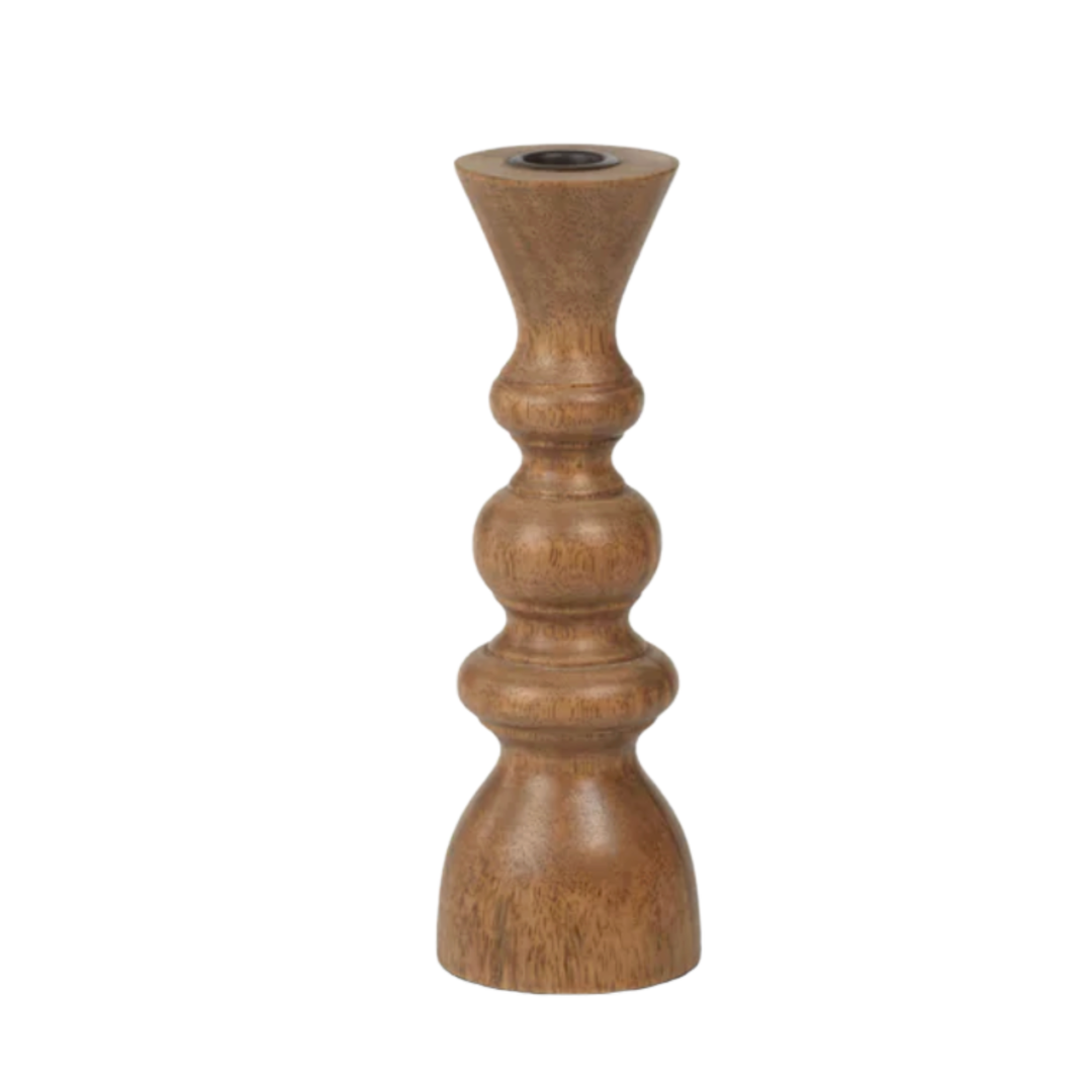 ZODAX Sukhothai Mango Wood Medium Taper Holder Default Title