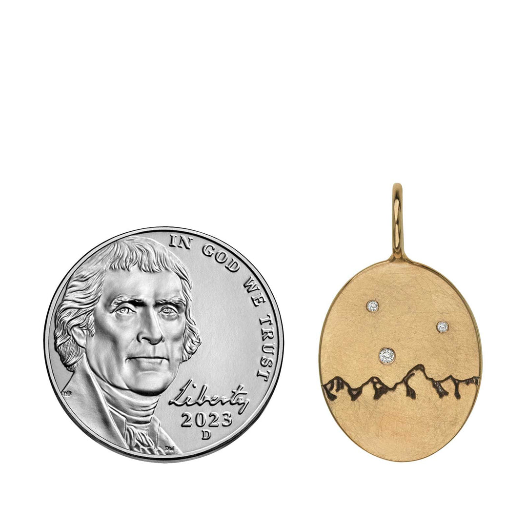 HEATHER B. MOORE Tetons Medium Oval Gold With Diamonds