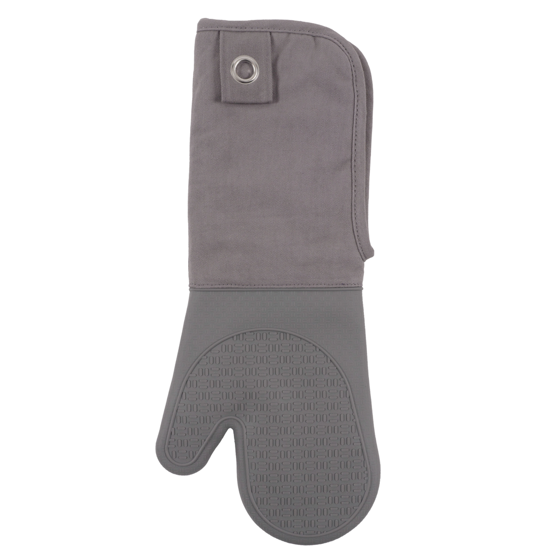 KAF HOME Gourmet Classics Gray Silicone Oven Mitt with Grommet Default Title
