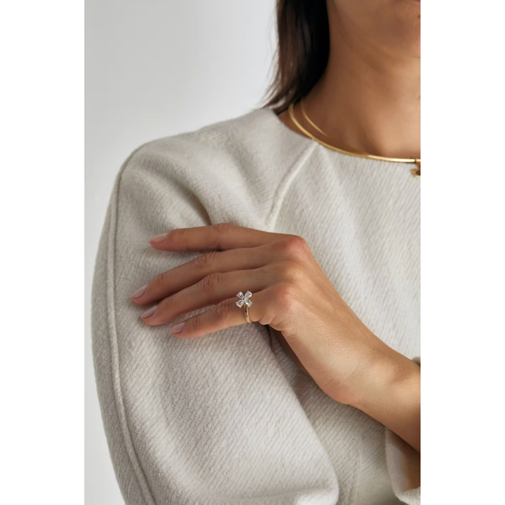 KELLY FLETCHER Diamond 18K Yellow Flower Ring