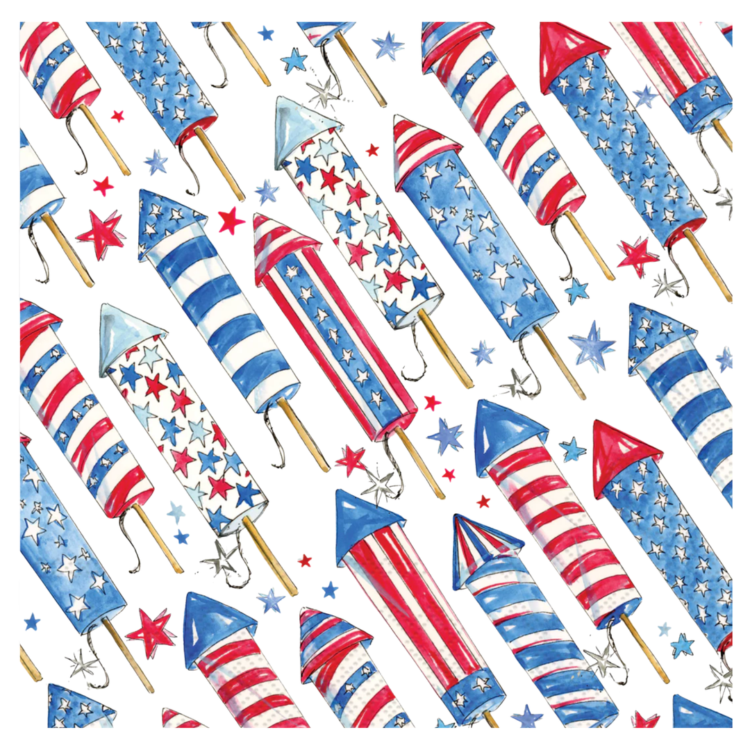BOSTON INTERNATIONAL Patriotic Rockets Paper Cocktail Napkins Default Title