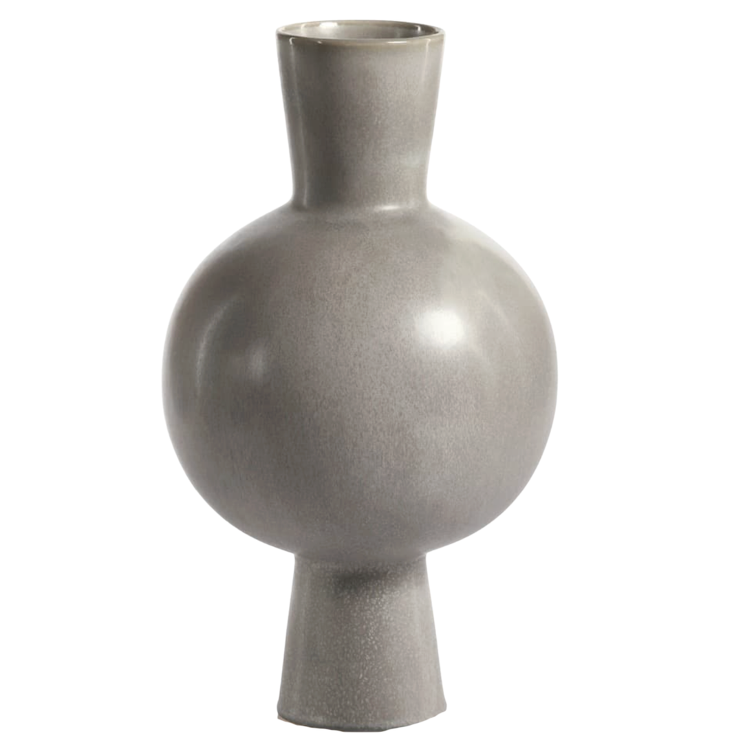 ZODAX Oslo Grey Stoneware Vase Default Title