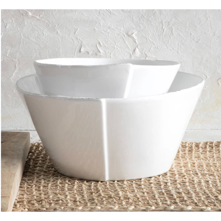 VIETRI Lastra White Large Stacking Serving Bowl